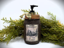 Load image into Gallery viewer, Christmas at the Cabin Grubby Mason Jar Hand Soap Dispenser