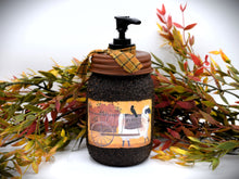 Load image into Gallery viewer, Harvest Thyme Primitive Sheep and Crow Grubby Mason Jar Soap Dispenser
