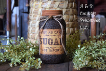 Load image into Gallery viewer, Pair of Grubby Coated Mason Jars with Vintage Coffee and Sugar Labels, Farmhouse Kitchen Decor, Coffee and Sugar Storage Containers,