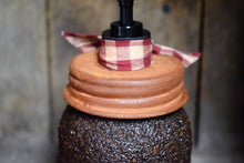 Load image into Gallery viewer, Buffalo Plaid Reindeer themed Hand Soap Dispenser, Grubby Mason Jar with Soap Pump, Rustic Cabin Christmas Decor, Country Christmas, Lodge