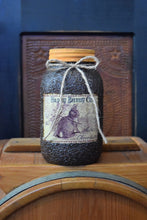 Load image into Gallery viewer, Grubby Coated Mason Jar with Vintage Pantry Spring Label, Happy Bunny Co, Est 1865, Milk, Chcocolate Country Primitive, Kitchen Storage