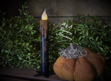 Load image into Gallery viewer, Set - Two Black Grubby 7 inch LED Battery Operated Timer Taper Candles