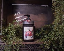 Load image into Gallery viewer, Hand Soap Dispenser, Loads of Love, Valentine's Day Folk Art Label, Grubby Mason Jar with Soap Pump, Country Home Decor