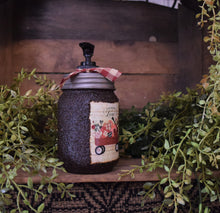 Load image into Gallery viewer, Hand Soap Dispenser, Loads of Love, Valentine's Day Folk Art Label, Grubby Mason Jar with Soap Pump, Country Home Decor