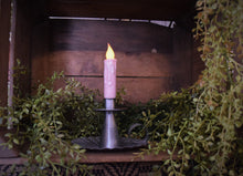 Load image into Gallery viewer, Set of TWO (2) Pink, "Glitter" Spring or Valentine's Themed 4 inch LED Wax Dipped Taper Candles w/Timer, Battery Operated Flameless Candle