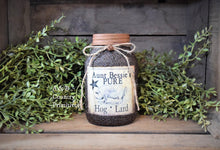 Load image into Gallery viewer, Grubby Coated Mason Jar with Vintage Pantry Label - Aunt Bessie's Pure Hog Lard, Farmhouse Kitchen Decor, Country Primitive, Kitchen Storage