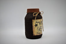 Load image into Gallery viewer, Grubby Coated Mason Jar with Vintage Pantry Label - Aunt Bessie's Pure Hog Lard, Farmhouse Kitchen Decor, Country Primitive, Kitchen Storage