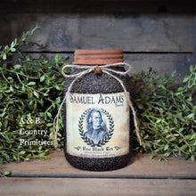 Load image into Gallery viewer, Grubby Coated Mason Jar with Vintage Pantry Label - Samuel Adams Fine Black Tea, Farmhouse Kitchen Decor, Country Primitive, Kitchen Storage