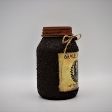 Load image into Gallery viewer, Grubby Coated Mason Jar with Vintage Pantry Label - Samuel Adams Fine Black Tea, Farmhouse Kitchen Decor, Country Primitive, Kitchen Storage