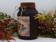 Load image into Gallery viewer, Grubby Coated Mason Jar "Ole Yankee Molasses" Pantry Label - Rustic Style, Farmhouse Kitchen Decor, Country Primitive Decor, Kitchen Storage