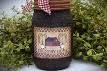 Load image into Gallery viewer, Grubby Hand Soap Dispenser Country Home, Salt Box, Mason Jar Soap Pump & Folk Art Print,Primitive Americana Art Bathroom Decor