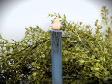 Load image into Gallery viewer, Set of (2) Two Grungy Dusty Blue 7 inch LED Wax Dipped Taper Candles with Timer, Battery Operated Candles, Country Primitive Home Decor