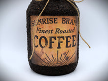 Load image into Gallery viewer, Pair of Grubby Coated Mason Jars with Vintage Coffee and Sugar Labels, Farmhouse Kitchen Decor, Coffee and Sugar Storage Containers,