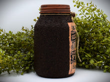 Load image into Gallery viewer, Grubby Coated Mason Jar with Vintage Pantry Label - Flour, Farmhouse Kitchen Decor, Coffee, Country Primitive Decor, Kitchen Storage