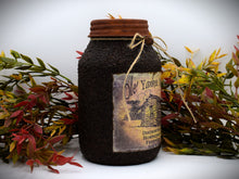 Load image into Gallery viewer, Grubby Coated Mason Jar "Ole Yankee Molasses" Pantry Label - Rustic Style, Farmhouse Kitchen Decor, Country Primitive Decor, Kitchen Storage
