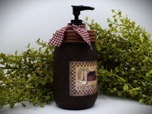 Load image into Gallery viewer, Grubby Hand Soap Dispenser Country Home, Salt Box, Mason Jar Soap Pump & Folk Art Print,Primitive Americana Art Bathroom Decor