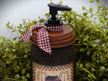Load image into Gallery viewer, Grubby Hand Soap Dispenser Country Home, Salt Box, Mason Jar Soap Pump & Folk Art Print,Primitive Americana Art Bathroom Decor