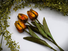 Load image into Gallery viewer, Set of 6 Primitive Grungy Real Feel Tulips 13", Artificial Flowers, Country Primitive, Cottagecore, Farmhouse Decor, Spring Floral