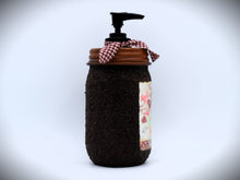 Load image into Gallery viewer, Hand Soap Dispenser, Be My Valentine, Love Folk Art Label, Grubby Mason Jar with Soap Pump, Country Home Decor