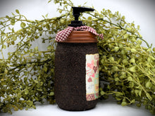 Load image into Gallery viewer, Hand Soap Dispenser, Be My Valentine, Love Folk Art Label, Grubby Mason Jar with Soap Pump, Country Home Decor