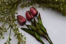 Load image into Gallery viewer, Set of 6 Primitive Grungy Real Feel Tulips 13", Artificial Flowers, Country Primitive, Cottagecore, Farmhouse Decor, Spring Floral