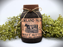 Load image into Gallery viewer, Grubby Coated Mason Jar with Vintage Pantry Label - Sweet Butter, Farmhouse Kitchen Decor, Country Primitive Decor, Kitchen Storage