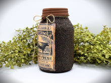 Load image into Gallery viewer, Grubby Coated Mason Jar with Vintage Pantry Label - Buttermilk, Farmhouse Kitchen Decor, Country Primitive Decor, Kitchen Storage
