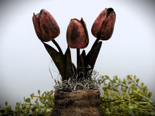 Load image into Gallery viewer, Primitive Spring Lamb Mason Jar Tulip Floral Arrangement, Country Primitive Farmhouse Home Decor, Spring and Easter Decor, Cottagecore