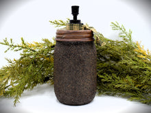 Load image into Gallery viewer, Christmas at the Cabin Mason Jar Hand Soap Dispenser, Grubby Mason Jar with Soap Pump, Country Rustic Cabin Decor, Bathroom Soap Dispenser
