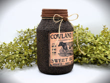 Load image into Gallery viewer, Grubby Coated Mason Jar with Vintage Pantry Label - Sweet Butter, Farmhouse Kitchen Decor, Country Primitive Decor, Kitchen Storage
