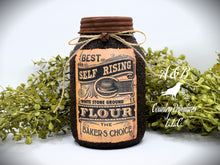 Load image into Gallery viewer, Set of 6 Primitive Farmhouse Grubby Pantry Jars, Country Home and Kitchen Decor, Country Primitive Decor, Farmhouse Decor, Pantry Jars
