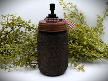 Load image into Gallery viewer, Mason Jar Hand Soap Dispenser, Red Salt Box House, Grubby Mason Jar Soap Pump & Folk Art Print, Country Farmhouse Bathroom Soap Dispenser