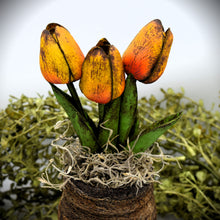Load image into Gallery viewer, Primitive Mama and Baby Bunny Rabbit Mason Jar Tulip Floral Arrangement, Country Farmhouse, Cottagecore, Spring, Easter, Mother's Day Gift