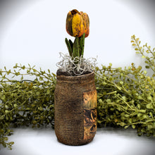 Load image into Gallery viewer, Primitive Mama and Baby Ducks Mason Jar Tulip Floral Arrangement, Country Farmhouse, Cottagecore, Spring Decor, Mother's Day Gift,
