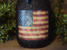 Load image into Gallery viewer, Grubby Americana Country Rustic Hand Soap Dispenser, Mason Jar Soap Pump & American Flag Print, Country Primitive Bathroom Soap Dispenser