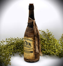 Load image into Gallery viewer, Sam Thompson Old Monongahela Rye Whiskey Bottle, 1791, Vintage Distressed Style Reproduction Whiskey Wine Bottle Centerpiece