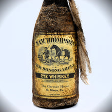 Load image into Gallery viewer, Sam Thompson Old Monongahela Rye Whiskey Bottle, 1791, Vintage Distressed Style Reproduction Whiskey Wine Bottle Centerpiece