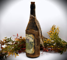 Load image into Gallery viewer, Old Crow Chateau Vineyards Primitive Wine Bottle, 1892, Country Primitive Decor, Farmhouse Decor, Bar Decor