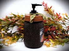 Load image into Gallery viewer, Fall, Harvest, Pumpkins for Sale or Trade, Primitive Label, Soap Dispenser, Grubby Mason Jar w/Soap Pump, Country Primitive Bathroom Decor