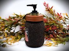 Load image into Gallery viewer, Fall, Harvest, Pumpkins for Sale or Trade, Primitive Label, Soap Dispenser, Grubby Mason Jar w/Soap Pump, Country Primitive Bathroom Decor