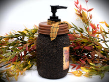Load image into Gallery viewer, Harvest Thyme Primitive Sheep and Crow Soap Dispenser, Grubby Mason Jar w/Soap Pump, Country Primitive Bathroom Decor, Farmhouse, Fall Decor