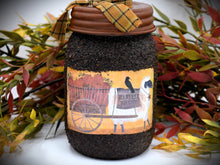 Load image into Gallery viewer, Harvest Thyme Primitive Sheep and Crow Soap Dispenser, Grubby Mason Jar w/Soap Pump, Country Primitive Bathroom Decor, Farmhouse, Fall Decor