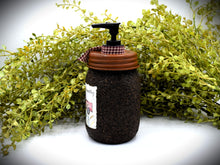 Load image into Gallery viewer, Vintage Red Truck Spring Label & Hand Soap Dispenser Mason Jar, Grubby Coated Mason Jar Soap Jar, Country Primitive Home Decor.