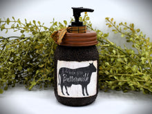 Load image into Gallery viewer, Farm Fresh Buttermilk Cow Grubby Mason Jar Hand Soap Dispenser