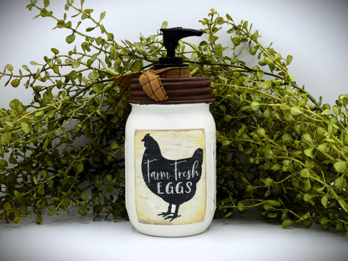 Farm Fresh Eggs Ball Mason Jar Hand Soap Dispenser