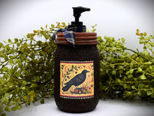 Load image into Gallery viewer, American Crow Grubby Mason Jar Hand Soap Dispenser