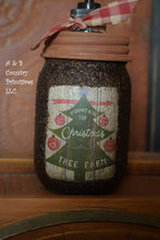 Load image into Gallery viewer, Mountaintop Christmas Tree Farm Mason Jar Hand Soap Dispenser, Grubby Mason Jar with Soap Pump, Country Farmhouse Bathroom Soap Dispenser