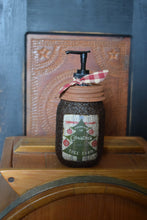 Load image into Gallery viewer, Mountaintop Christmas Tree Farm Mason Jar Hand Soap Dispenser, Grubby Mason Jar with Soap Pump, Country Farmhouse Bathroom Soap Dispenser