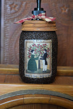 Load image into Gallery viewer, Grubby Hand Soap Dispenser Heart to Heart, Hand to Hand, 1817 Americana Folk Art Label, Country Farmhouse Bathroom Soap Dispenser