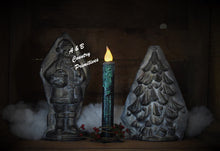 Load image into Gallery viewer, Set of TWO (2) &quot;Starry Night&quot; Black Glitter 7 inch LED Wax Dipped Taper Candles with Timer, Battery Operated Candles, Country Primitive